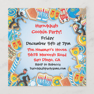 Hanukkah Cookie Party Invitation