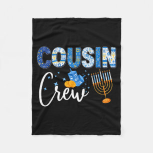 Hanukkah Cousin Crew Matching Family Christmas Paj Fleece Blanket