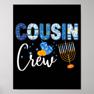 Hanukkah Cousin Crew Matching Family Christmas Paj Poster