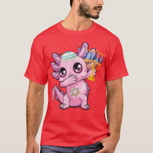 Hanukkah Dabbing Axolotl Jewxolotl Chanukah Jewish T-Shirt