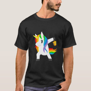 Hanukkah Dabbing Unicorn Funny Chanukah Jewish Dre T-Shirt