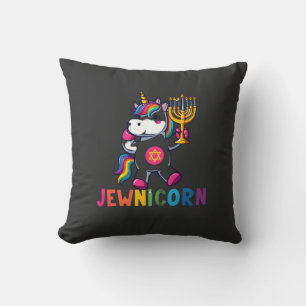Hanukkah Dabbing Unicorn Jewnicorn Chanukah Jewish Cushion