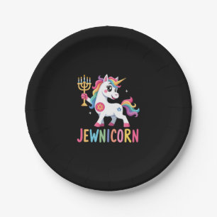 Hanukkah Dabbing Unicorn Jewnicorn Chanukah Jewish Paper Plate