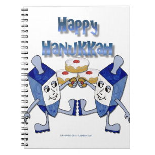 Hanukkah Dancing Dreidels and Jelly Doughnuts Notebook