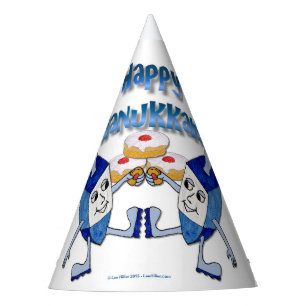 Hanukkah Dancing Dreidels and Jelly Doughnuts Party Hat
