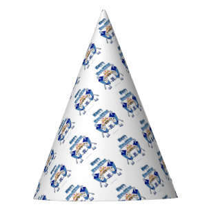 Hanukkah Dancing Dreidels and Jelly Doughnuts Party Hat