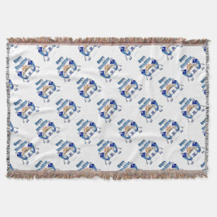 Hanukkah Dancing Dreidels and Jelly Doughnuts Throw Blanket