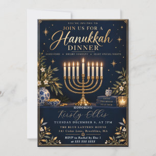 Hanukkah Dinner Gathering Invitation