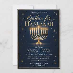 Hanukkah Dinner Gathering Invitation