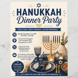 Hanukkah Dinner Party Flyer