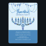 Hanukkah Dinner Party Invitation<br><div class="desc">A lovely, watercolor invitation for a Hanukkah dinner party featuring a hand-drawn menorah and Star of David, draping, garlands. (Designed by Freepik). The card is easy to customise with your wording, font and font colour.Not exactly what you're looking for? All our products can be custom designed to meet your needs...</div>