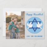 Hanukkah Dove Greetings of Peace<br><div class="desc">A lovely Greeting of Peace,  this Hanukkah card features a blue background with a blue Star of David with doves.  Personalise yours today!

Hanukkah design: AMBillustrations 
http://www.etsy.com/shop/AMBillustrations/

Stock Photo:  © Storytree Studios,  Stanford,  CA</div>