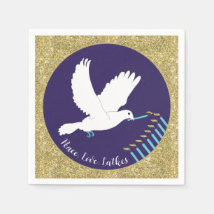 Hanukkah Dove Menorah Design Napkin