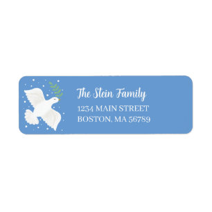 Hanukkah Dove Return Address Label