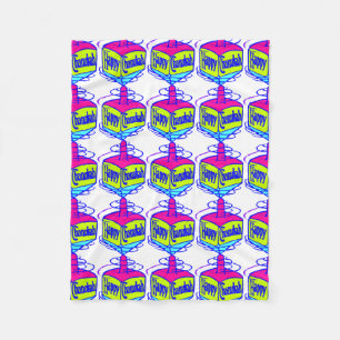 Hanukkah Dreidel Fleece Blanket