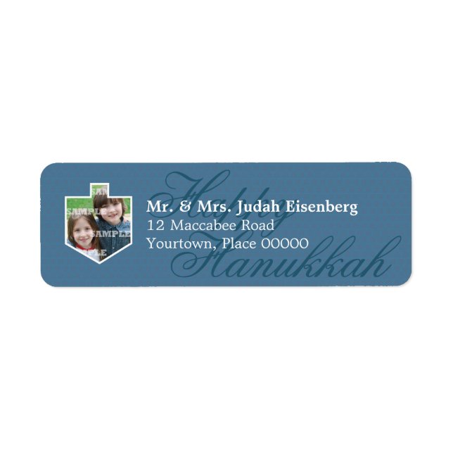 Hanukkah Dreidel Frame Return Address Label (Front)