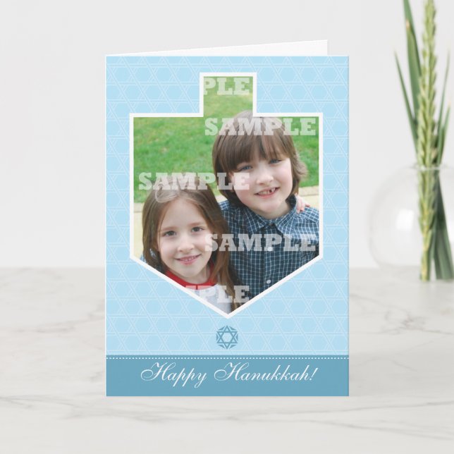 Hanukkah Dreidel Framed Greeting Card (Front)