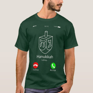 Hanukkah Dreidel Jewish Holiday Funny Phone Call T-Shirt
