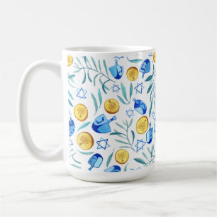 Hanukkah Dreidel Jewish Holiday Pattern Coffee Mug