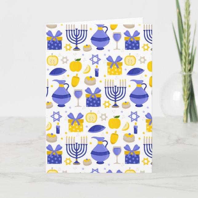 hanukkah dreidel menorah invitation (Front)