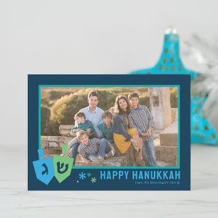 Hanukkah Dreidel Party Personalised Greeting Card