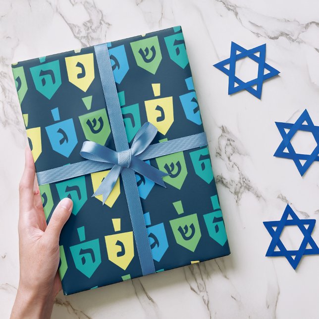Hanukkah Dreidel Party Wrapping Paper (Creator Uploaded)