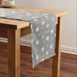 Hanukkah Dreidels and Stars Long Table Runner<br><div class="desc">Hanukkah, "Dreidels and Stars" "16 x 108" Background colour can be changed out! This design can be transferred onto other sized table runners and other Zazzle products. (Be sure to check fit if transfer to other size runners.) Add text anywhere on runner. if you like. All design elements can be...</div>