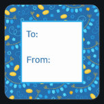 Hanukkah Dreidels Gift Tag<br><div class="desc">These fabulous gift tags would look great on all your Hanukkah gifts. They are so festive with menorahs, Stars of David, gelt, and dreidel banners. They'll look so cute on your gifts.</div>