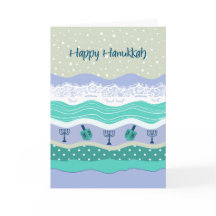 Hanukkah Dreidels Menorah Lace Scrapbook Look Card