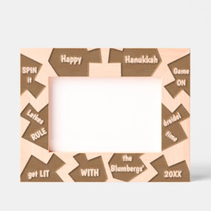 Hanukkah Dreidels Say Etched Frames