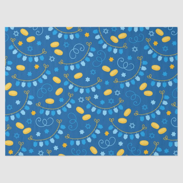 Hanukkah Dreidels Tissue Paper (Front)