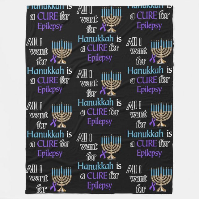 Hanukkah...Epilepsy Fleece Blanket (Front)