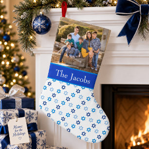 Hanukkah Family Photo Small Christmas Stocking