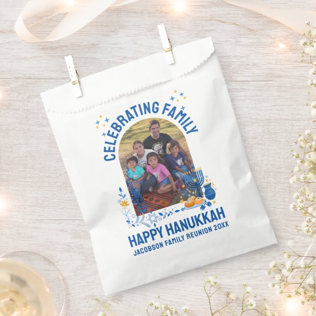 HANUKKAH FAMILY REUNION Customisable Photo  Favour Bag (Clipped)