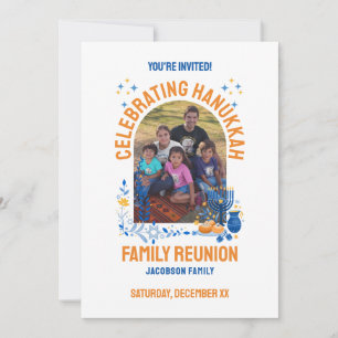 HANUKKAH FAMILY REUNION Customisable Photo  Invitation