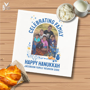 HANUKKAH FAMILY REUNION Customizable Photo  Napkin