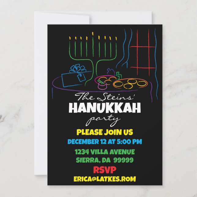 Hanukkah Feastable of Light Invitation (Front)