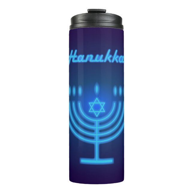 Hanukkah Festival Menorah decoration Thermal Tumbler (Front)