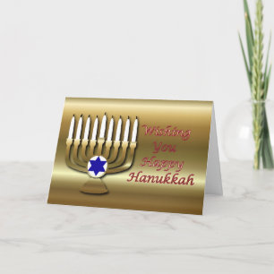 Hanukkah Festival of Light candles tealight Jewish Holiday Card