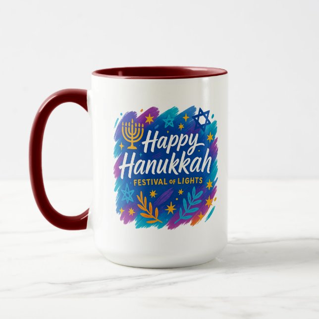 Hanukkah Festival of Lights Art – Combo Mug (Left)