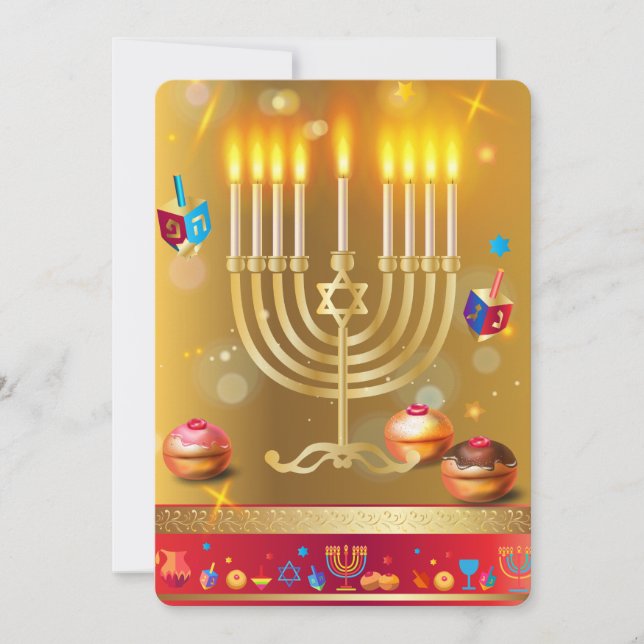 Hanukkah Festival of Lights Beautiful Jewish Holiday Card (Front)