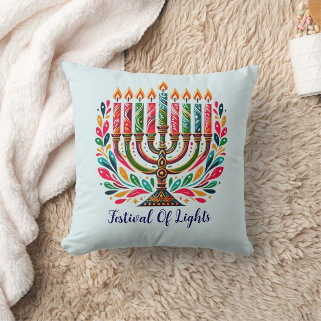 Hanukkah Festival Of Lights Cushion (Blanket)