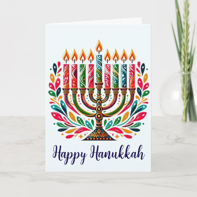 Hanukkah Festival Of Lights Holiday Card (Front)
