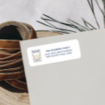 Hanukkah Festive Watercolor Menorah Floral  Return Address Label<br><div class="desc">Top off your mailing for Hannukah greetings with these elegant return address label featuring a Watercolor Menorah with candles adorned with foliage and wheat leaves in classic Jewish colour navy blue,  light blue and gold.
Easily add your family name and address using the template.</div>
