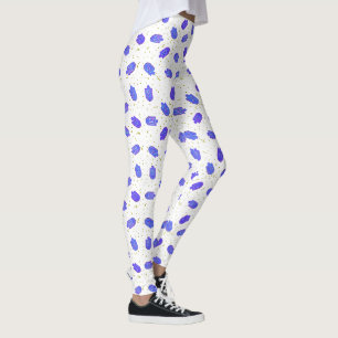 Hanukkah floral dreidels and gelt leggings