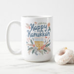 Hanukkah FLorals Hand-drawn Art  Coffee Mug<br><div class="desc">Sweet drawing to wish someone happy holidays! Also available in my shop in different colours and style, as gift wrap, stickers, tshirts, postcards, flat cards, and as digital download to send instantly via email or text message. Check my shop for more or let me know if you'd like something custom!...</div>