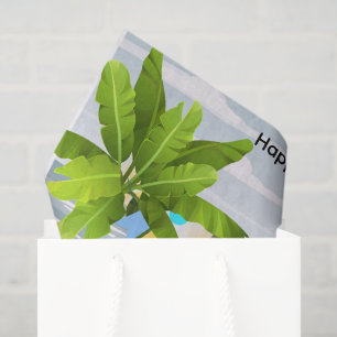 Hanukkah– Flowers with Menorah, beach, tropical Tissue Paper