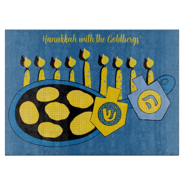 Hanukkah Fried Latkes Cutting Board (Front)