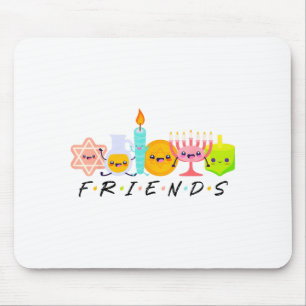 Hanukkah Friends Menorah Traditional Jewish Dreide Mouse Pad