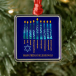 HANUKKAH Fruit of the Spirit Metal Ornament<br><div class="desc">HANUKKAH Blessings Fruit of the Spirit Metal Ornament with CUSTOMIZABLE TEXT, especially designed with the candles of Hanukkah and the nine-fold fruit of the Spirit of the Christian faith: love, joy, peace, longsuffering, kindness, goodness, faithfulness, self-control. At the bottom left corner is a simple Star of David. Personalise your text...</div>
